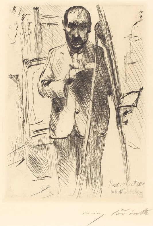 Self-Portrait with Easel (Selbstbildnis an der Staffelei) - by Lovis Corinth