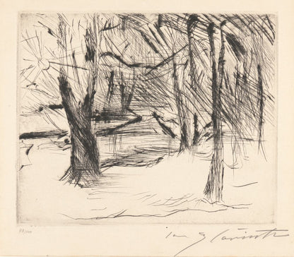 Trees with Sun: Winter in the Tiergarten (Baüme mit Sonne) - by Lovis Corinth