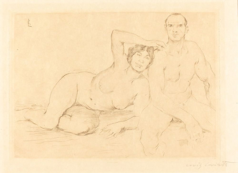 Two Nudes (Zwei Menschen) - by Lovis Corinth