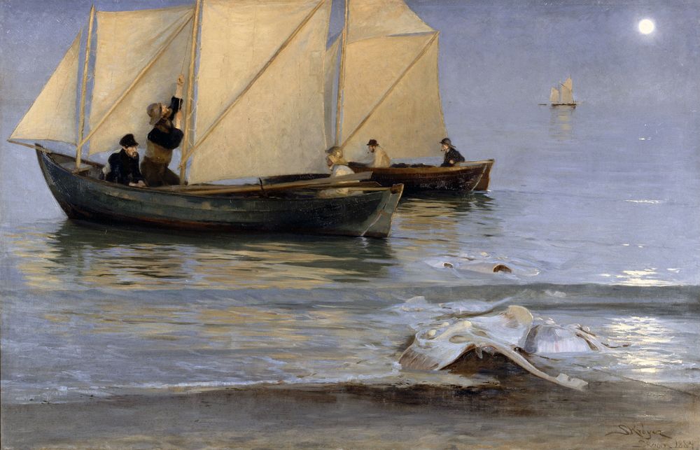 Fishing Boats, 1884 - by Peder Severin Krøyer