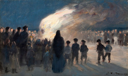 Midsummer Eve bonfire on Skagen's beach - by Peder Severin Krøyer