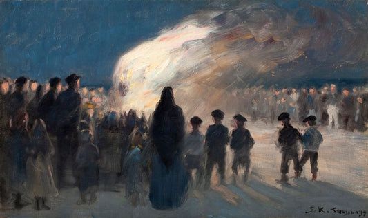 Midsummer Eve bonfire on Skagen's beach - by Peder Severin Krøyer