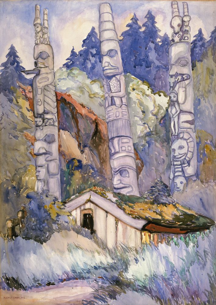 Haida Totems, Cha-atl, Queen Charlotte Island - by Emily Carr