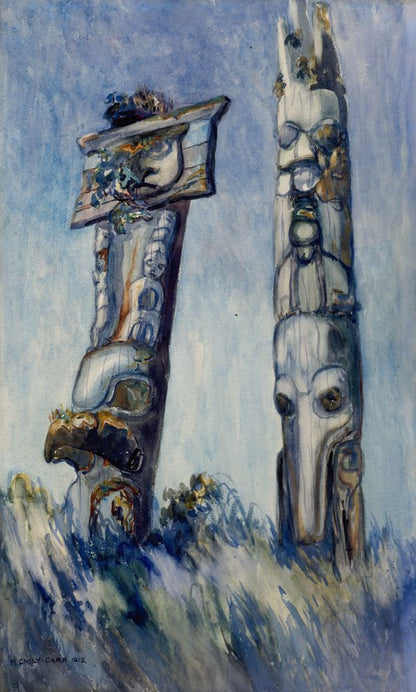 Haida Totems, Cha-atl, Queen Charlotte Island - by Emily Carr