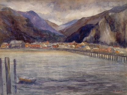 Skagway from End of Wharf - Cold Wind - Ugh! - by Emily Carr