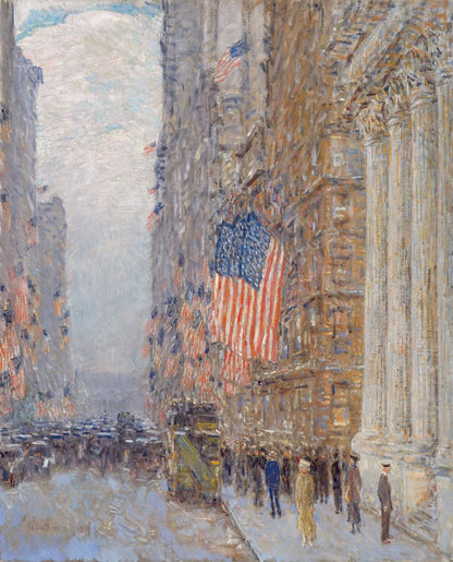 Flags on the Waldorf - by Childe Hassam