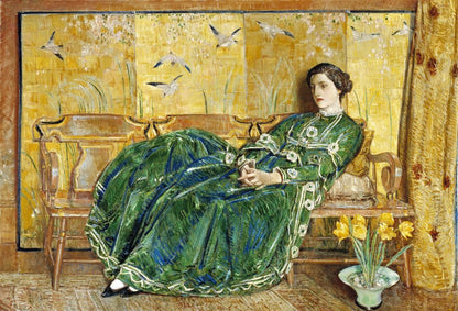 April : (The Green Gown) - by Childe Hassam