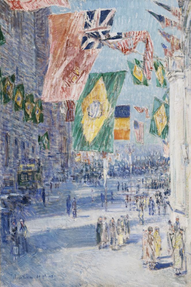 Avenue of the Allies: Brazil, Belgium - by Childe Hassam