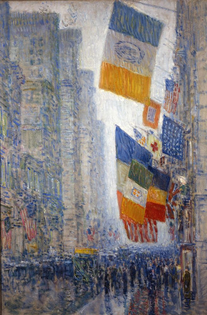 Lincoln's Birthday Flags - 1918 - by Childe Hassam