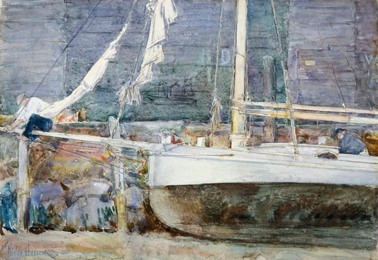 Drydock, Gloucester - by Childe Hassam