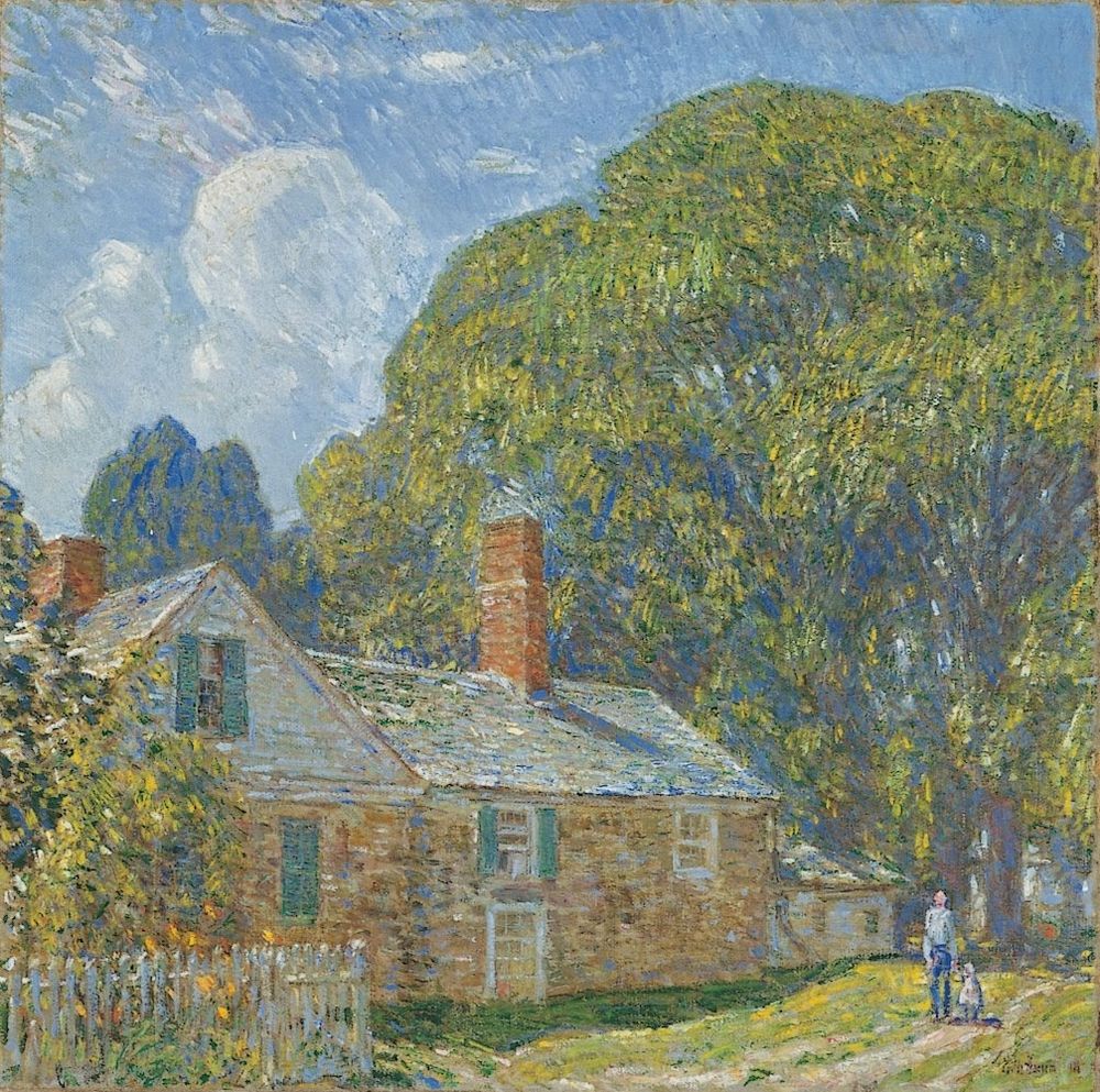 The Stone Cottage, Old Lyme - by Childe Hassam