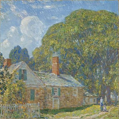 The Stone Cottage, Old Lyme - by Childe Hassam