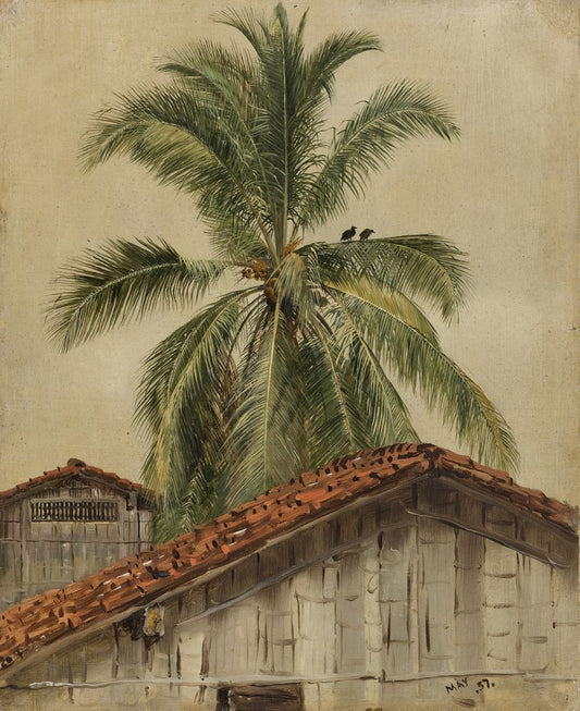 Palm Trees and Housetops, Ecuador - by Frederic Edwin Church