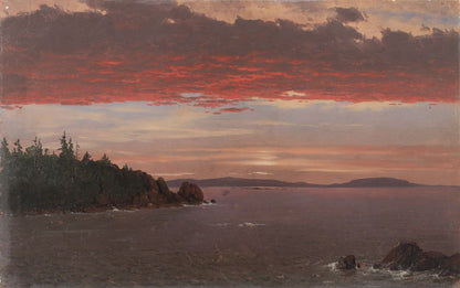 Schoodic Peninsula from Mount Desert at Sunrise - by Frederic Edwin Church