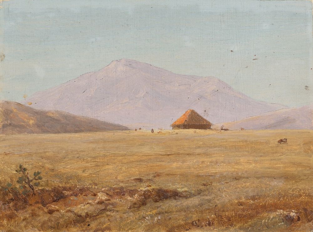 Ecuador ?, mountain plateau with hut - by Frederic Edwin Church