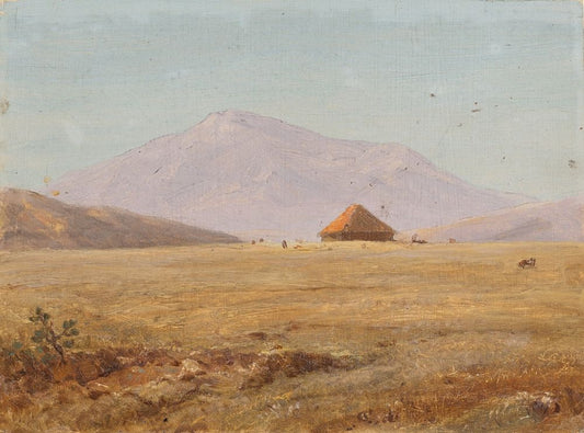 Ecuador ?, mountain plateau with hut - by Frederic Edwin Church