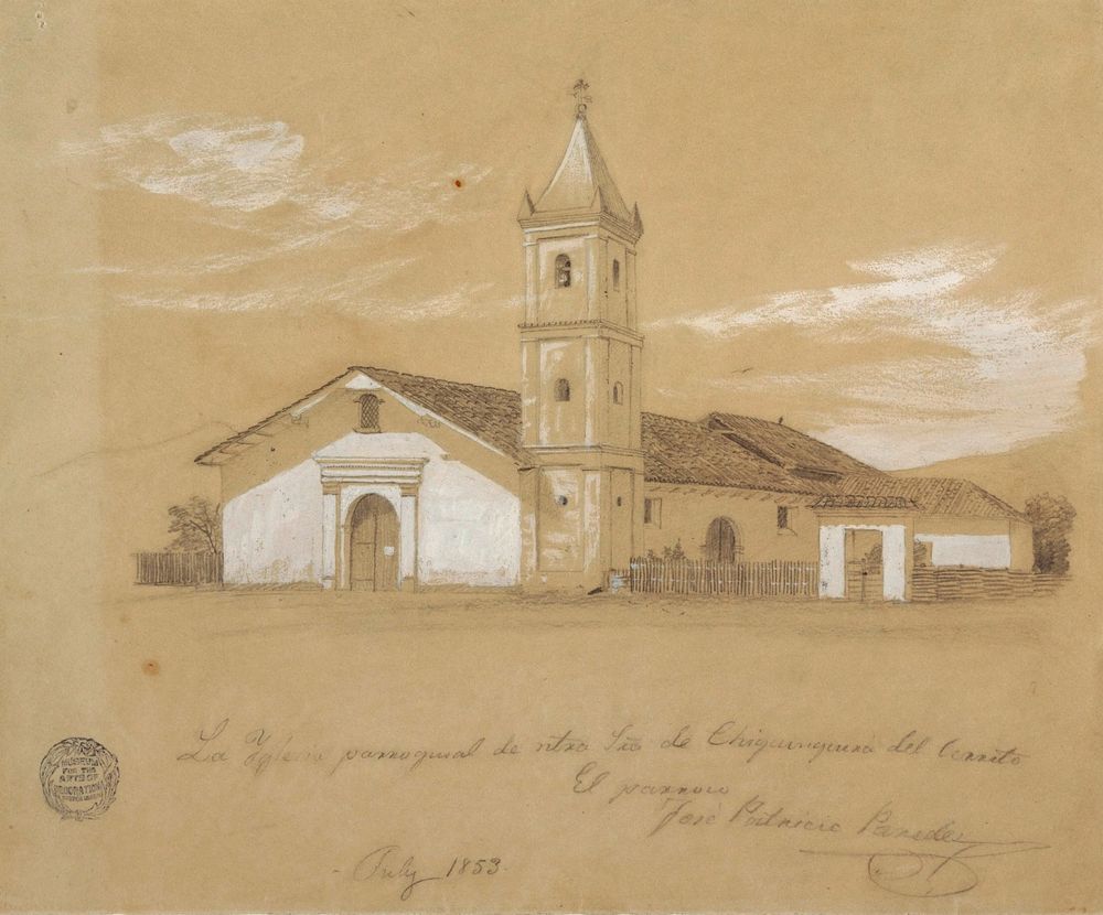 Parish Church of Our Lady of Chiquinquira del Cerrito,Chiquinquira, Colombia - by Frederic Edwin Church