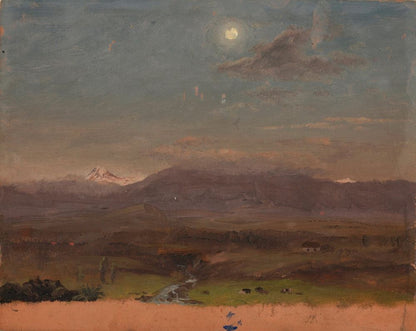 Colombia or Ecuador, mountains, moonlight - by Frederic Edwin Church