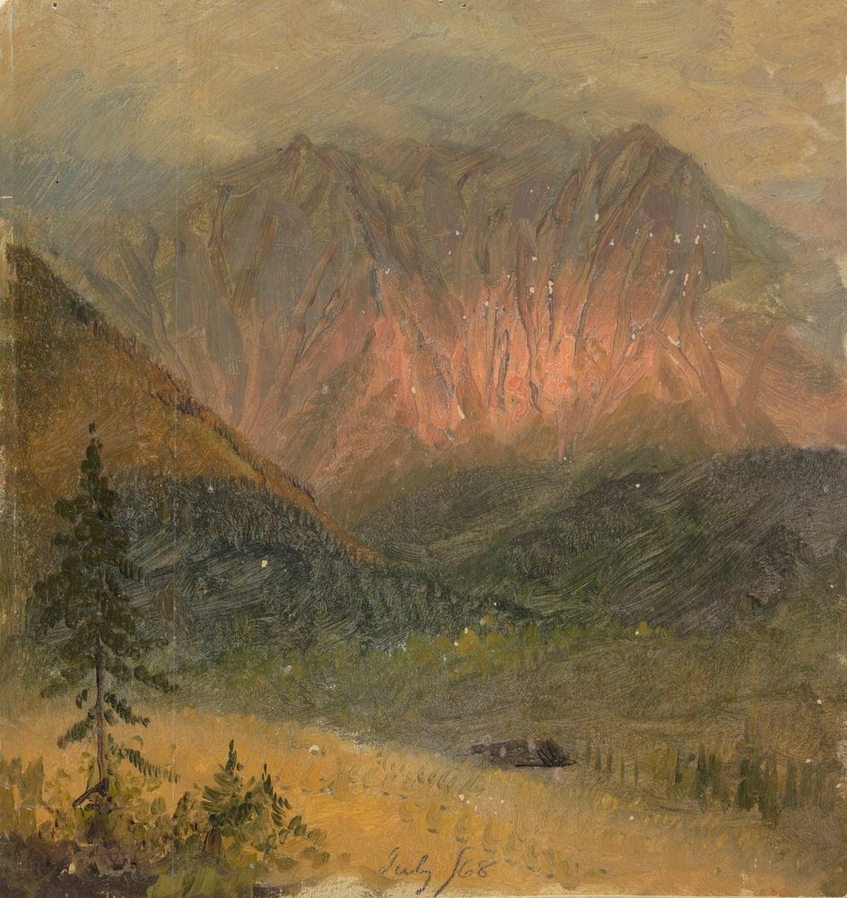 Alpine study of a sunset - by Frederic Edwin Church