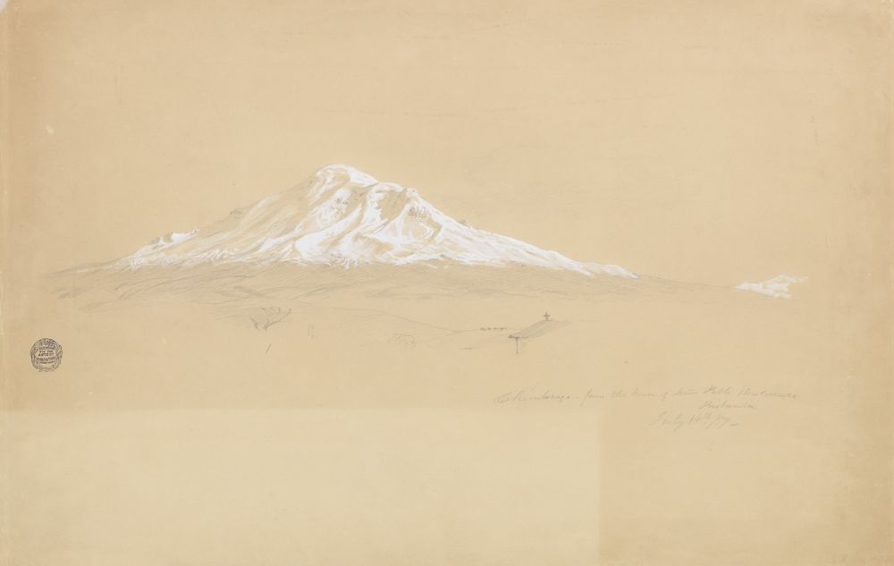 Mount Chimborazo from the House of Senior Pablo Bustamante, Riobamba, Ecuador - by Frederic Edwin Church