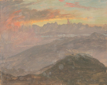 Sunset and Mountains - by Frederic Edwin Church