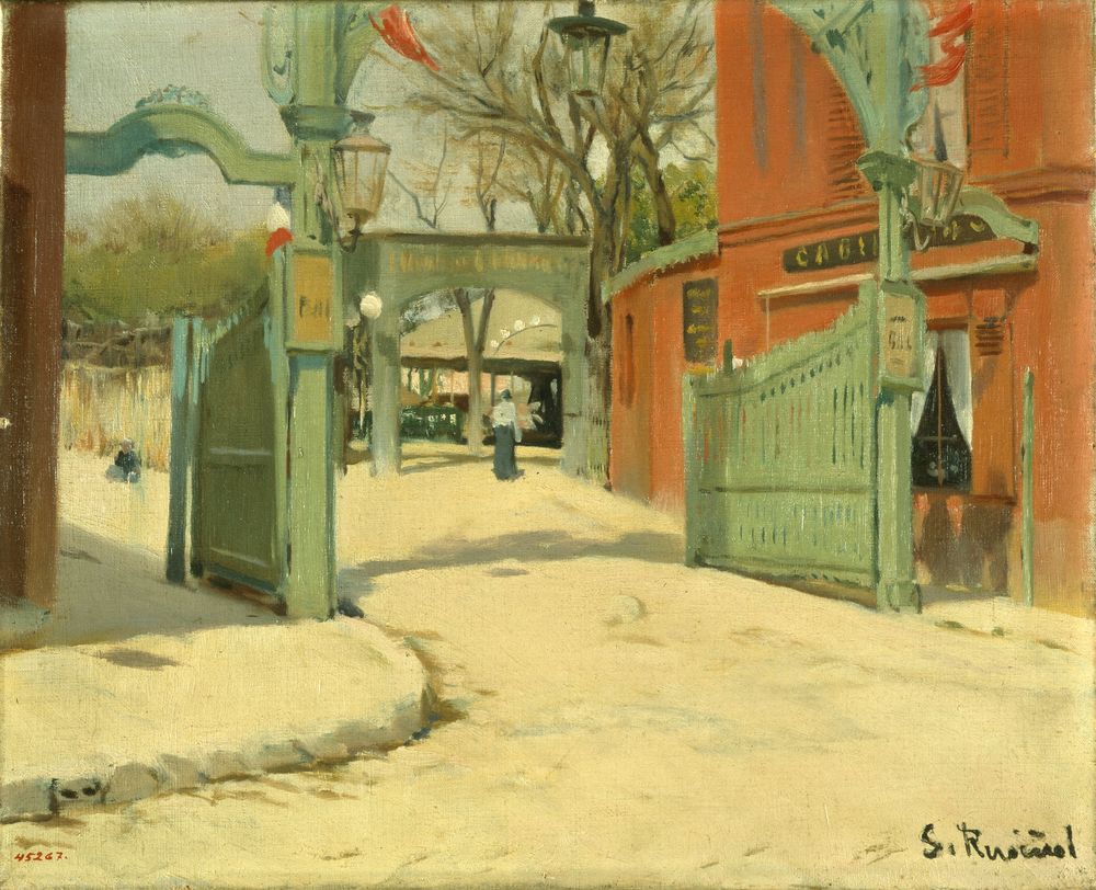 Entrance to the Park of the Moulin de la Galette - by Santiago Rusiñol