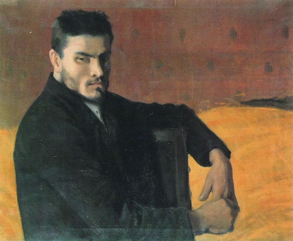 Portrait of the sculptor Carles Mani - by Santiago Rusiñol