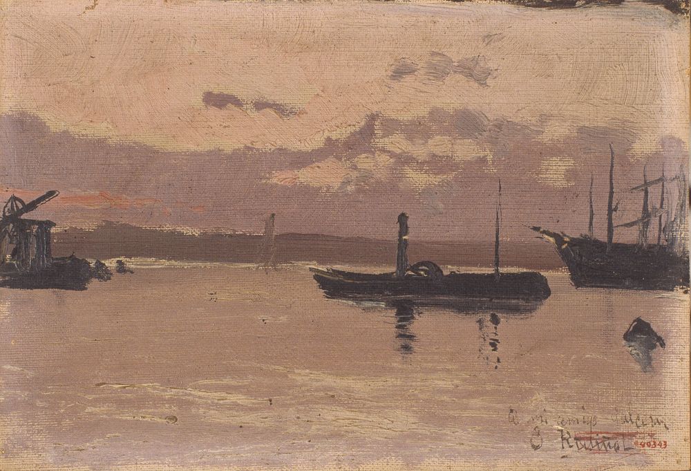 Sketch of a Port - by Santiago Rusiñol