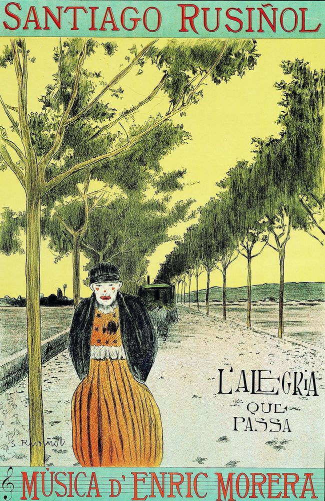 Poster for "L'alegria que passa" - by Santiago Rusiñol