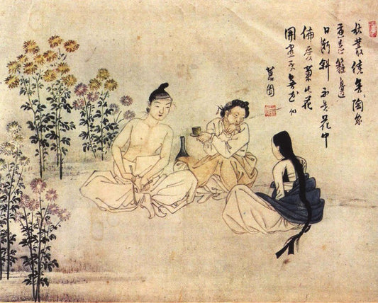 A Beautiful Relationship Among the Three in Autumn - by Sin Yun-bok