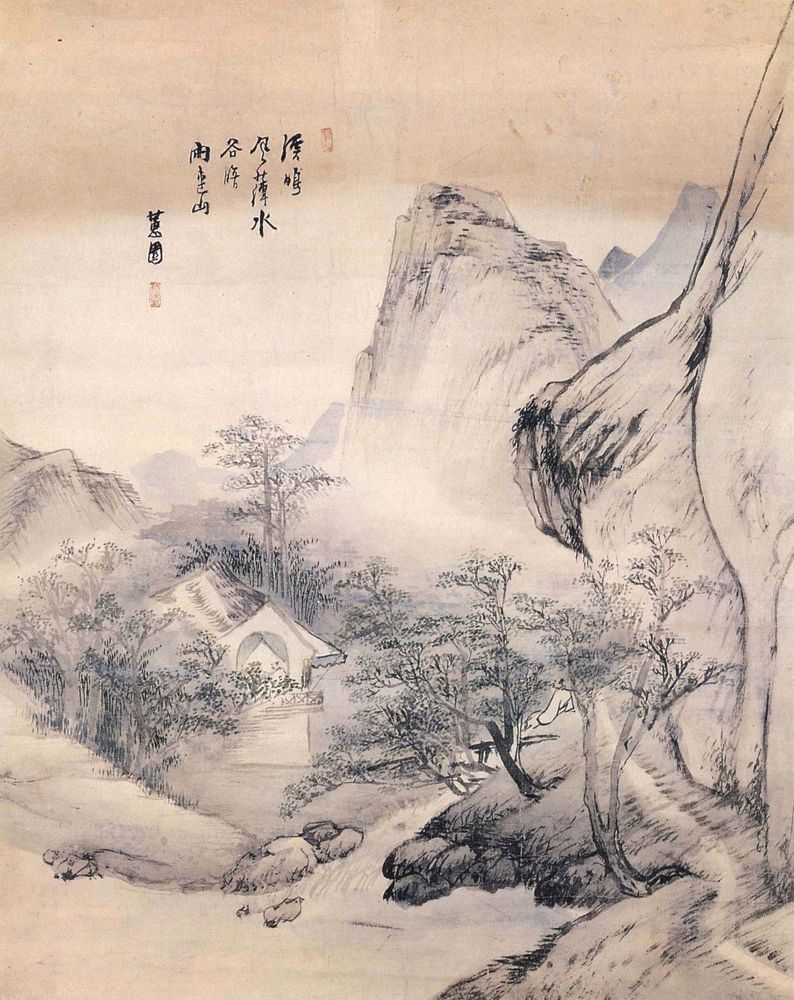 A Thatched House in a Quiet Valley - by Sin Yun-bok