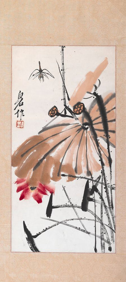 Lotus and Dragon Fly - by Qi Baishi