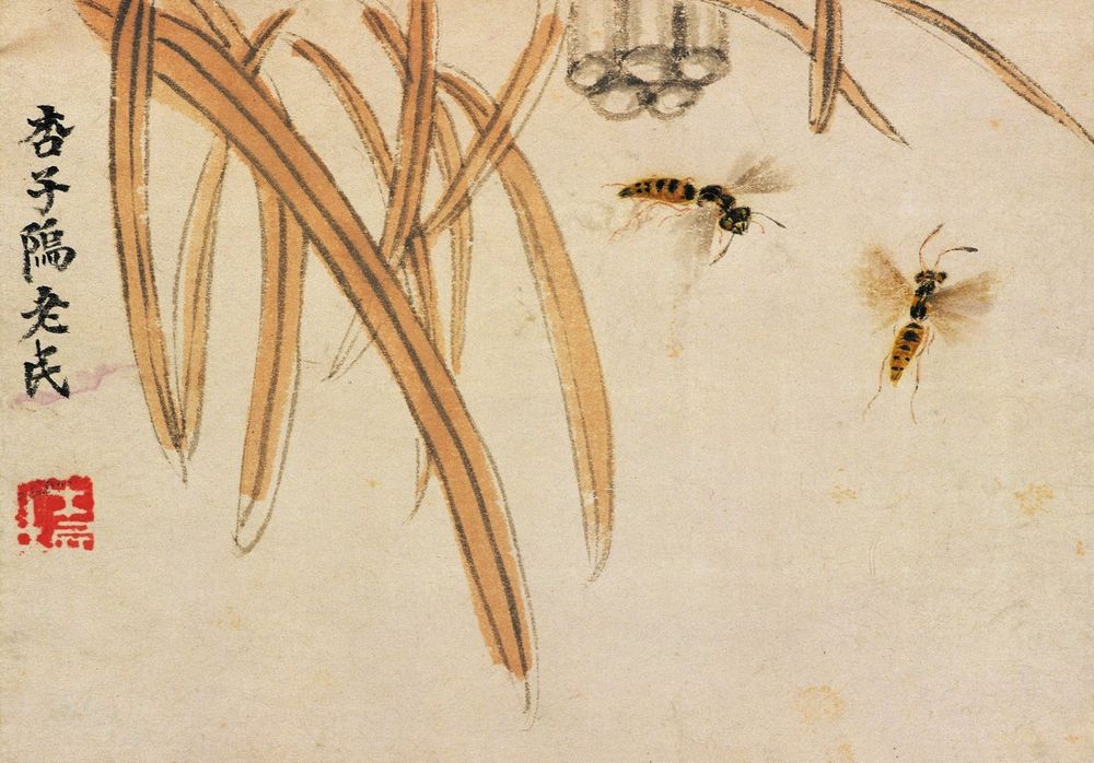 Album of Plants and Insects Painting - wasp - by Qi Baishi