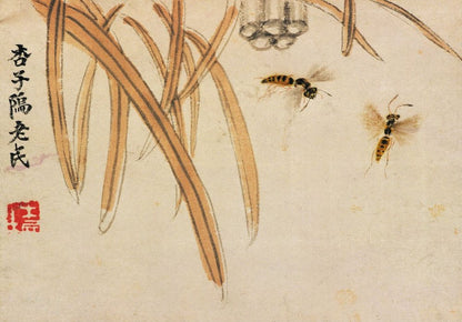 Album of Plants and Insects Painting - wasp - by Qi Baishi