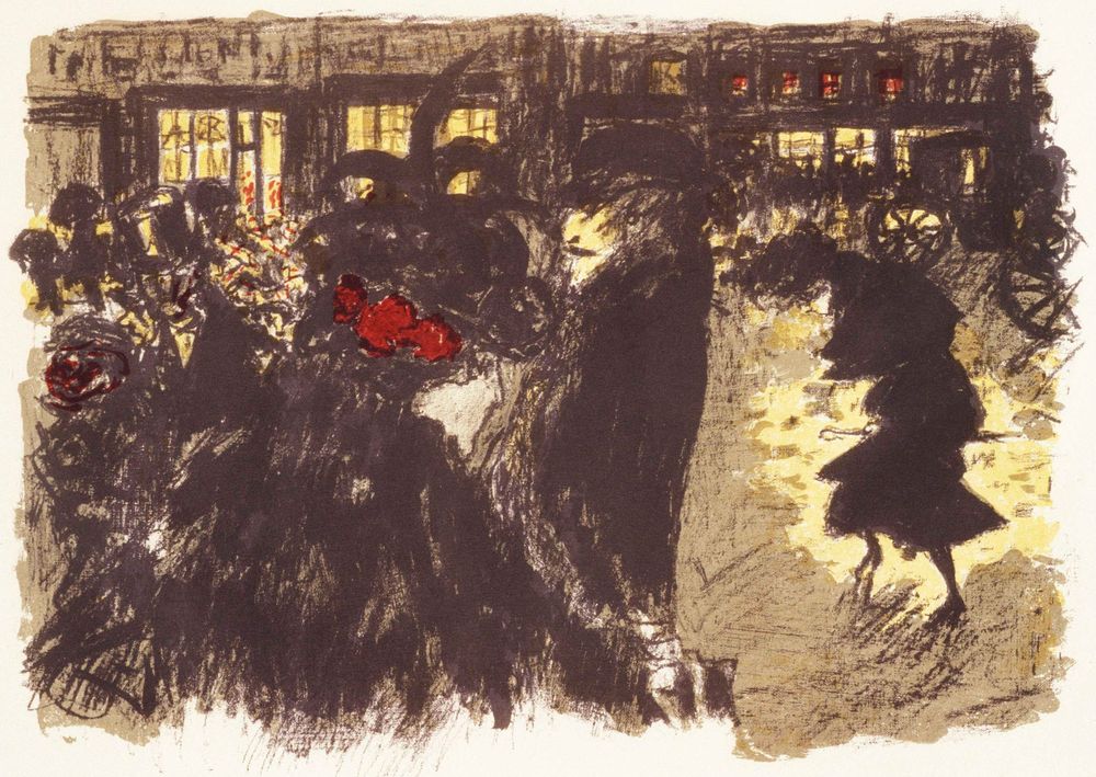 Square in the Evening - by Pierre Bonnard