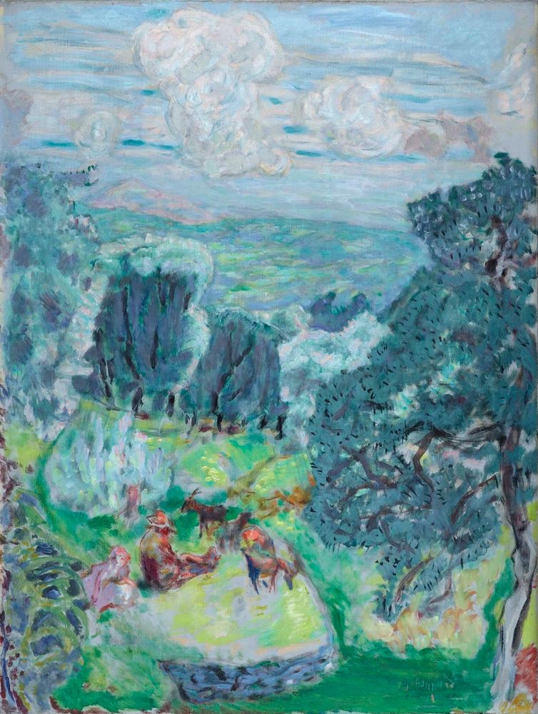 Alpine Landscape with Goatherd - by Pierre Bonnard