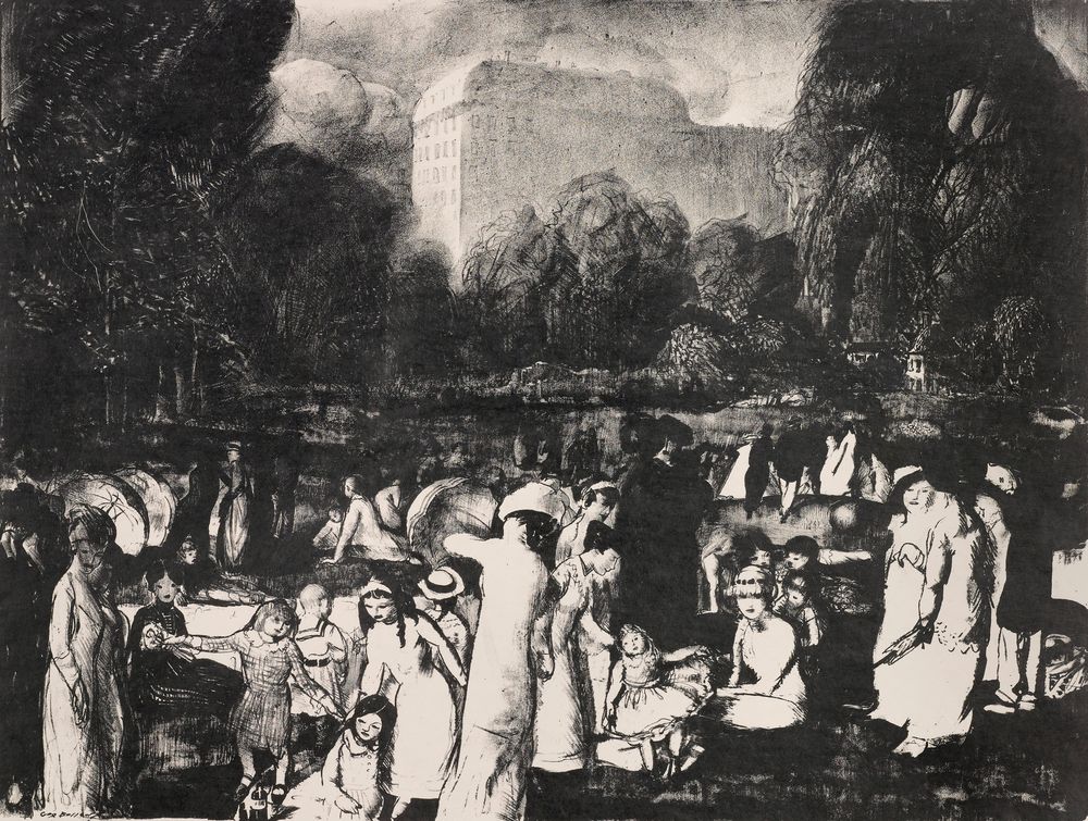 In the Park, Light - by George Bellows