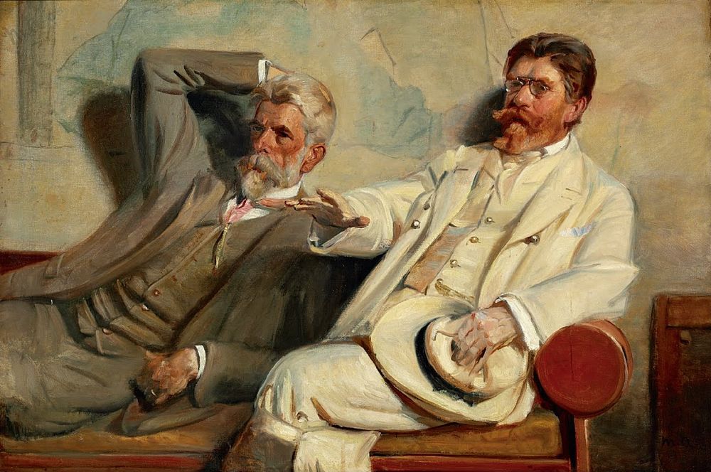 Art critics. Study - by Michael Ancher