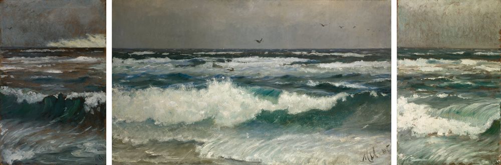 Breakers on the coast - by Michael Ancher