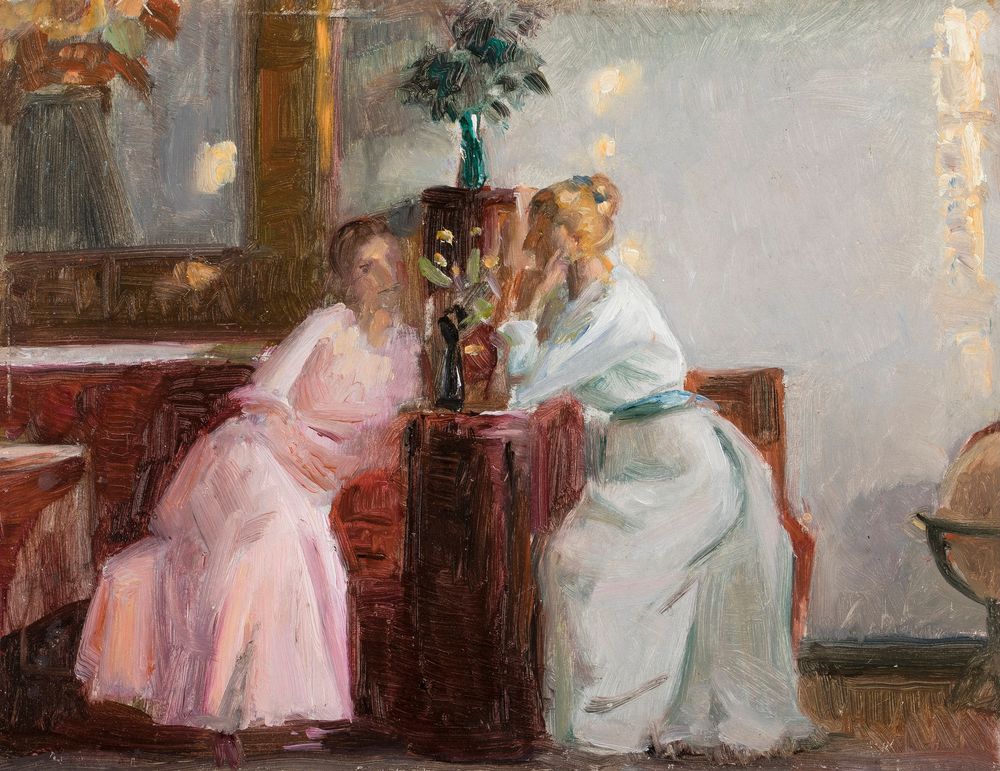 Conversation in the West Room - by Michael Ancher