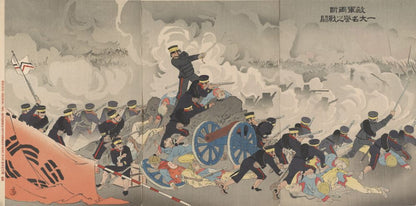 A scene from the Sino-Japanese War - by Kobayashi Kiyochika