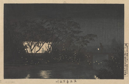 Koromogawa river at Tennōji-shita - by Kobayashi Kiyochika