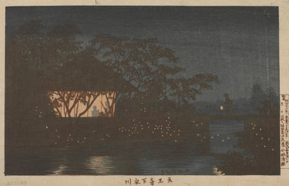 Koromogawa river at Tennōji-shita - by Kobayashi Kiyochika