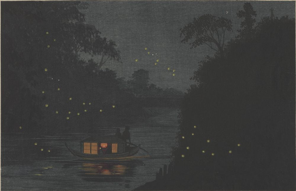 Fireflies at Ochanomizu - by Kobayashi Kiyochika