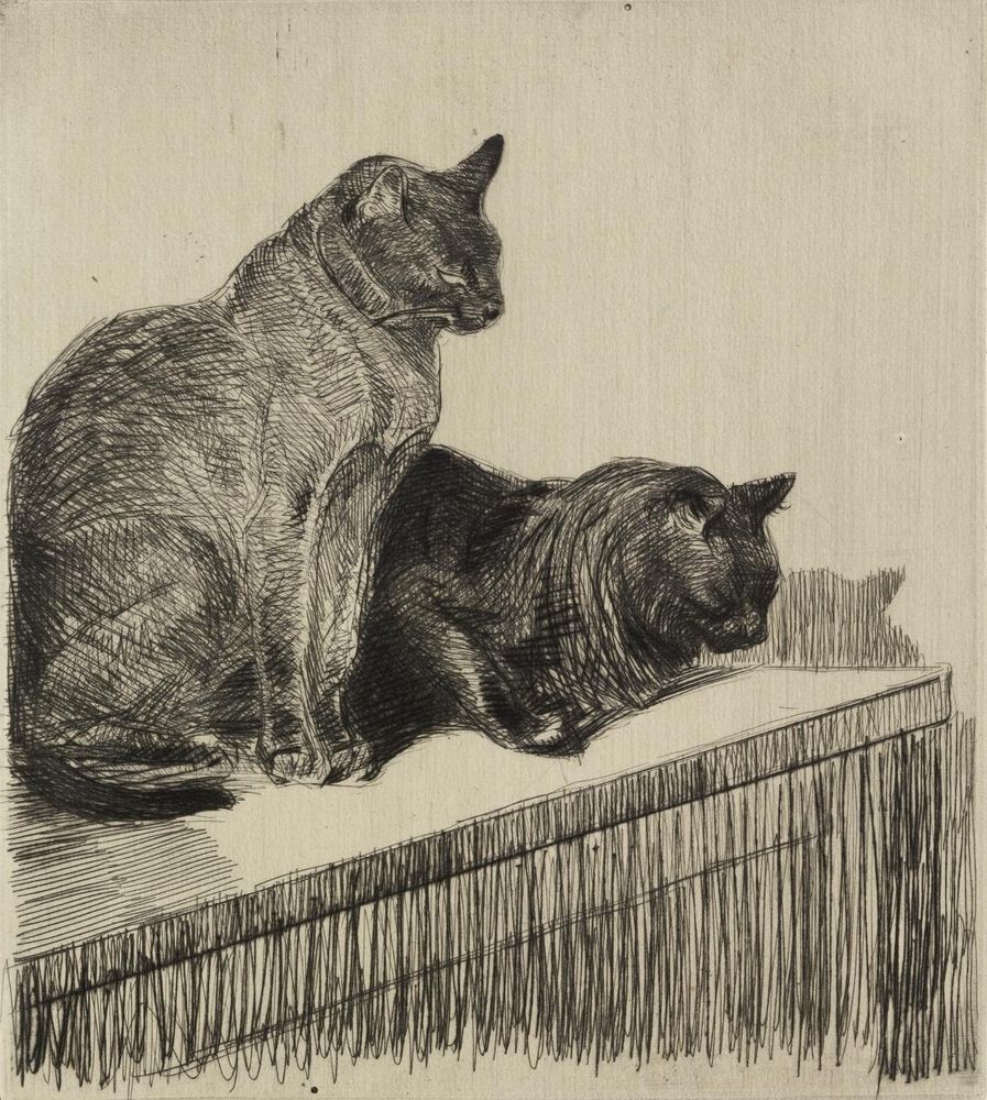 Deux Chats - by Théophile Steinlen