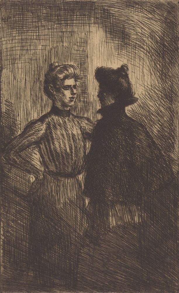 The Encounter (Recontre) - by Théophile Steinlen