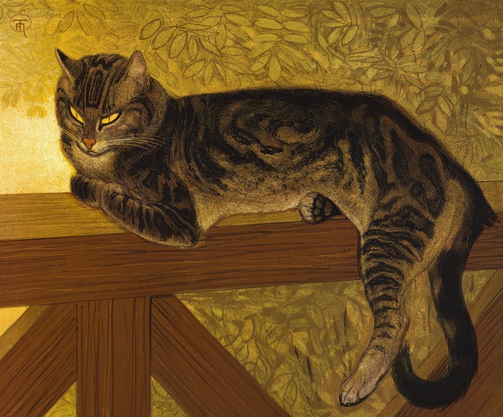 Summer: Cat on a Balustrade - by Théophile Steinlen