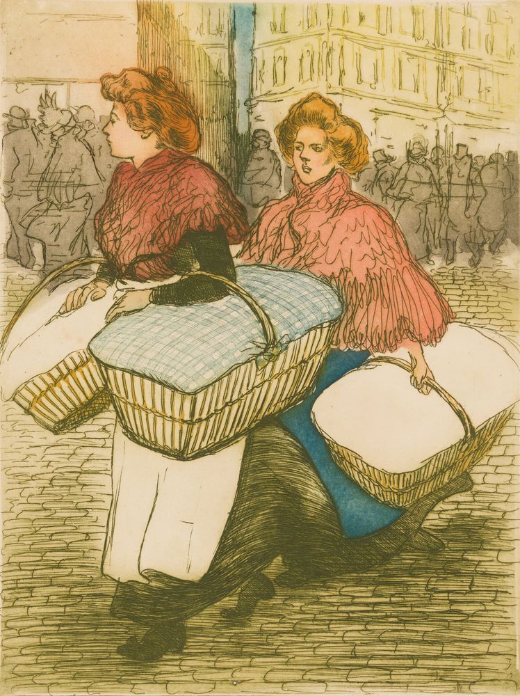 Blanchisseuses Reportant l’ouvrage - by Théophile Steinlen