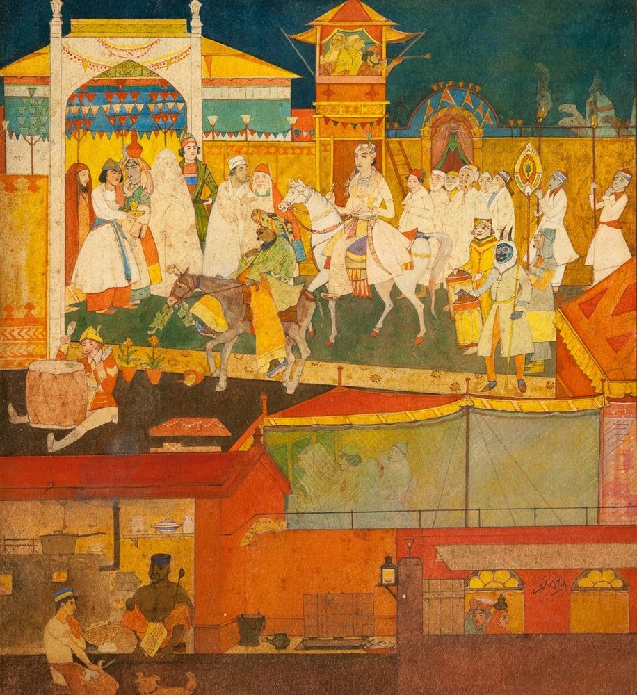 Marriage of Nuruddin - by Abanindranath Tagore