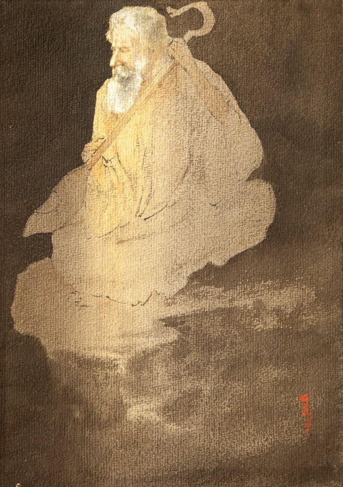 Rabindranath in the role of blind singer - by Abanindranath Tagore